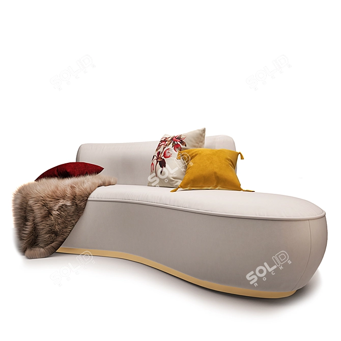 Elegant Swan-inspired Sofa & H&M Décor 3D model image 3