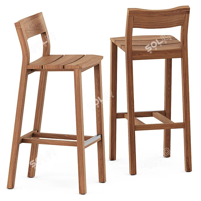 KOS Bar Chair: Sleek Design, Superior Comfort 3D model image 1