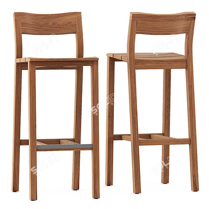 KOS Bar Chair: Sleek Design, Superior Comfort 3D model image 2