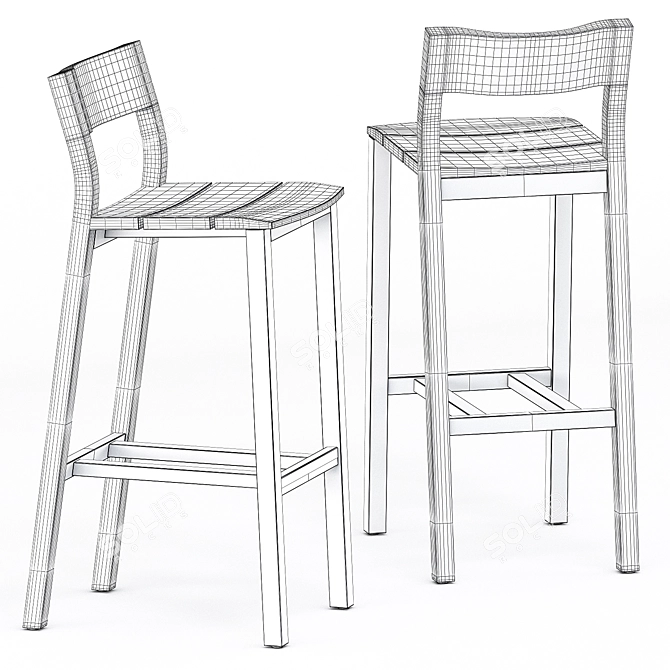 KOS Bar Chair: Sleek Design, Superior Comfort 3D model image 3