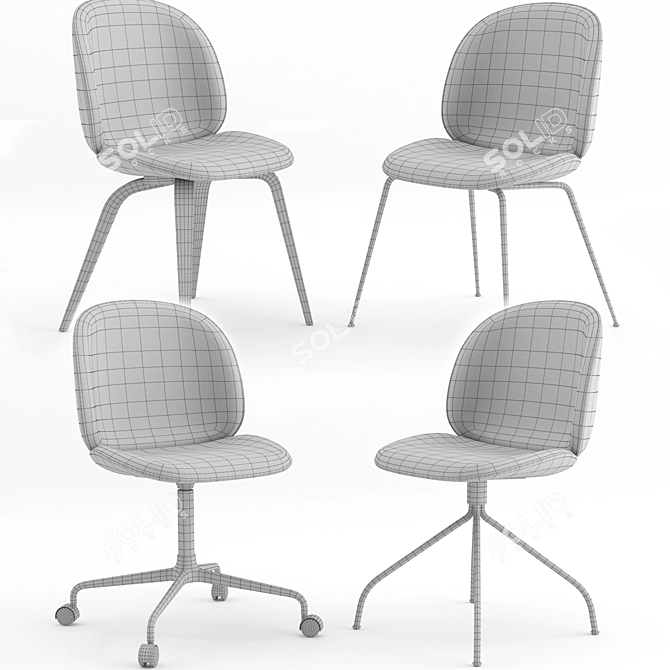 GUBI Beetle Chairs: Stylish & Functional Seating 3D model image 6