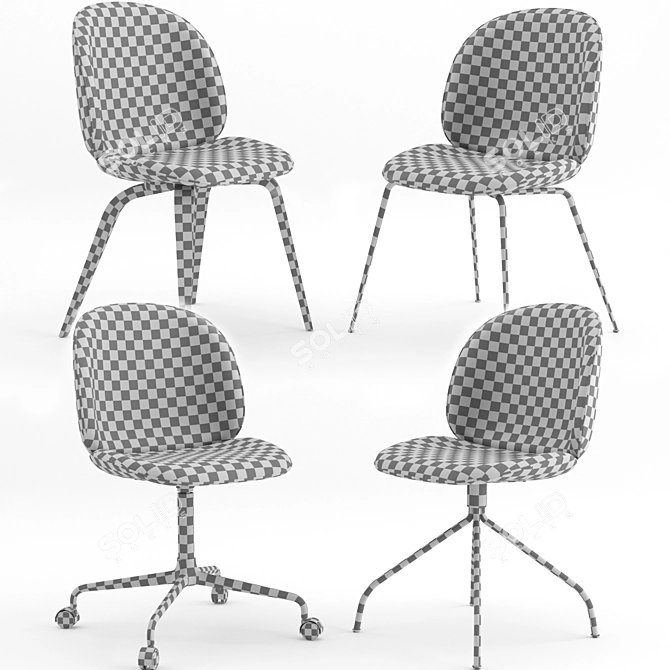 GUBI Beetle Chairs: Stylish & Functional Seating 3D model image 7