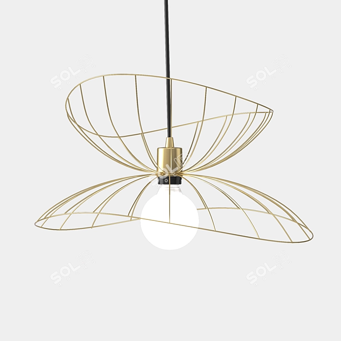 Sleek Ray Ceiling Lamp by Patrick Hall 3D model image 1