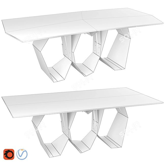 Sculptural Quasimodo Table: Contemporary Versatility 3D model image 3