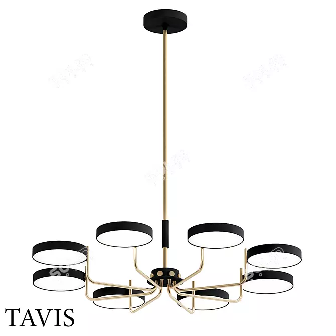Sleek TAVIS 8x Ceiling Lamp 3D model image 1