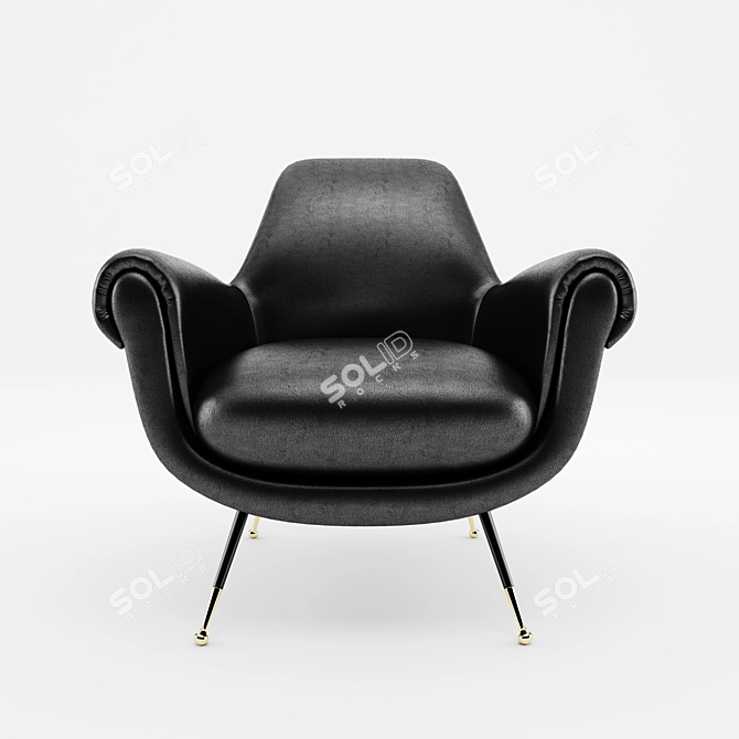 Minotti Albert & Ile Armchairs: Vintage Flair and Retro Chic 3D model image 2