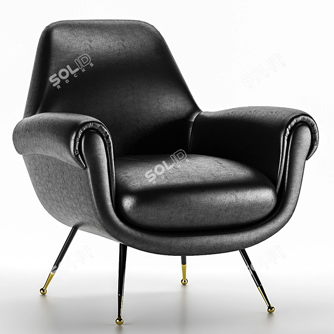 Minotti Albert & Ile Armchairs: Vintage Flair and Retro Chic 3D model image 3