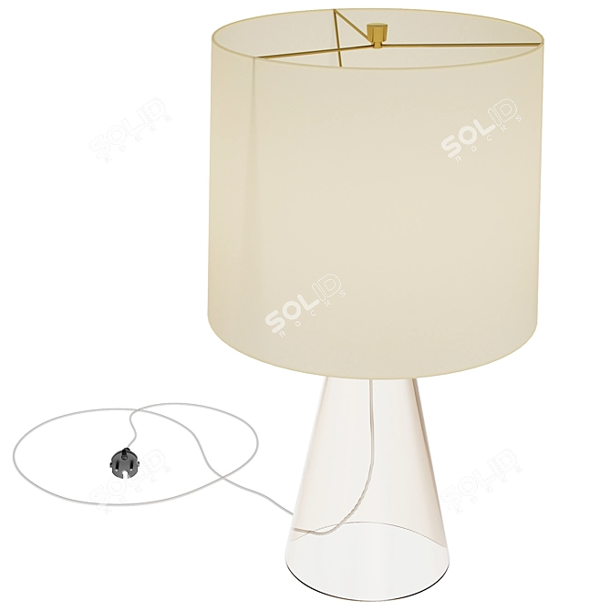 Elegant Baker Brass Waistline Table Lamp 3D model image 2