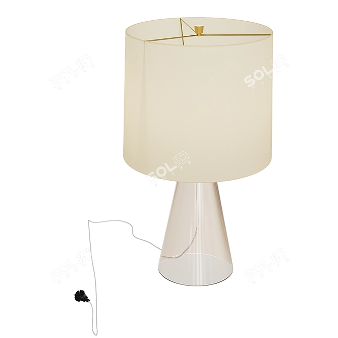 Elegant Baker Brass Waistline Table Lamp 3D model image 3