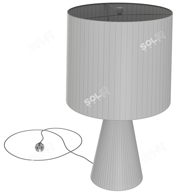 Elegant Baker Brass Waistline Table Lamp 3D model image 5