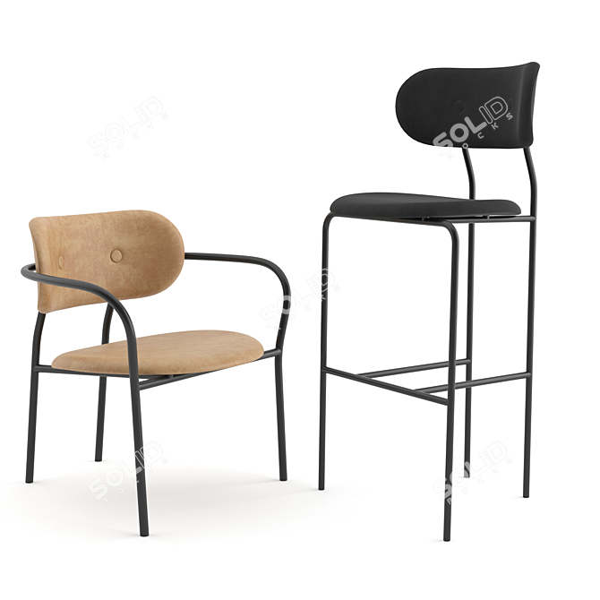 GUBI Coco Chairs: Modern Elegance in Every Seat 3D model image 3