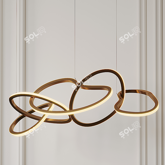 Sleek Unity Linear Pendant 3D model image 1