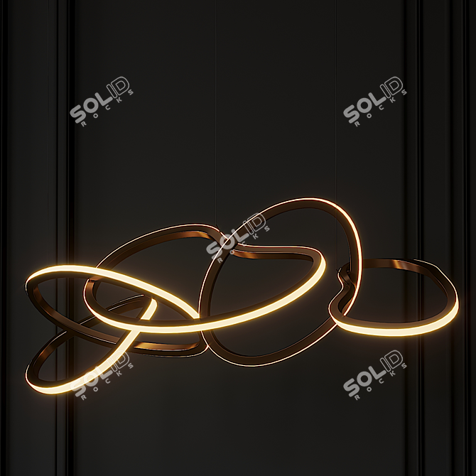 Sleek Unity Linear Pendant 3D model image 2