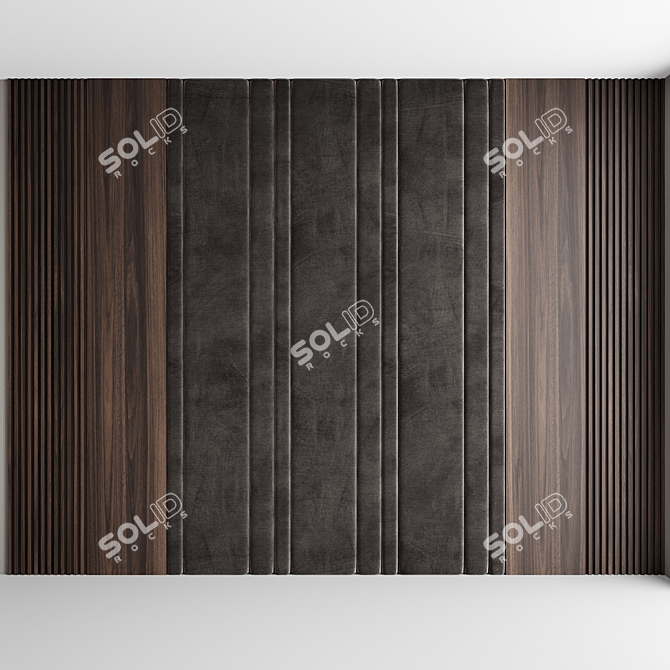 Luxury Velvet-Wrapped Wood Panel Set 3D model image 1