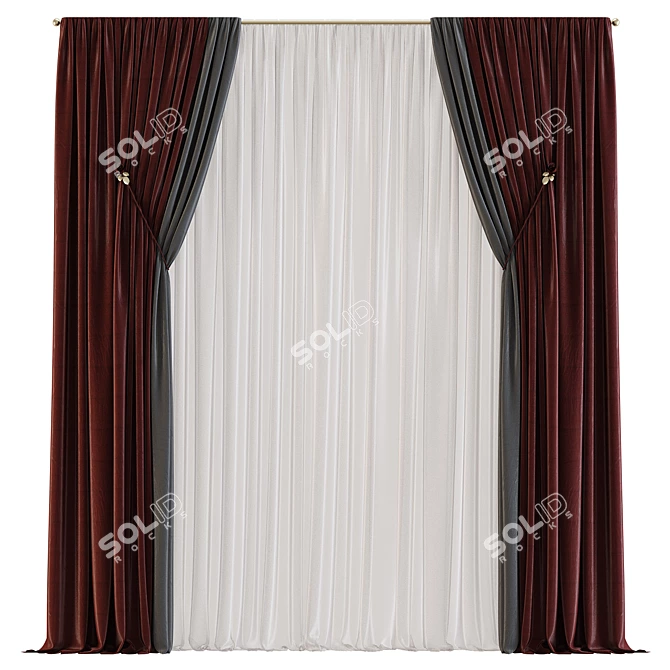 Revamped Curtain Design 3D model image 1