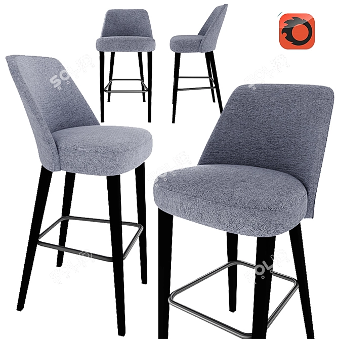 Velour Stool: Stylish Seating by La Cividina 3D model image 1