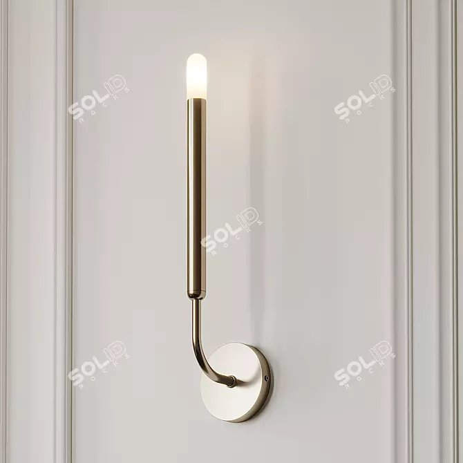 Minimalist Gold LED Wall Lamp 3D model image 1