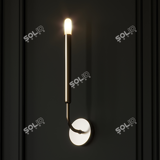 Minimalist Gold LED Wall Lamp 3D model image 2