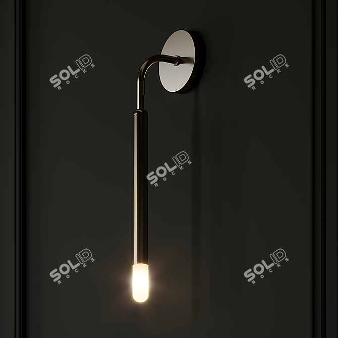 Minimalist Gold LED Wall Lamp 3D model image 3