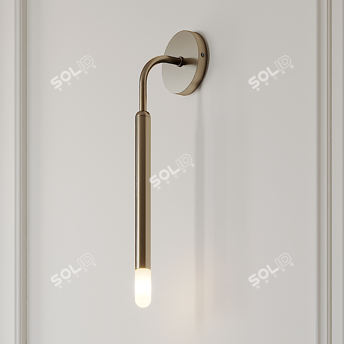 Minimalist Gold LED Wall Lamp 3D model image 4