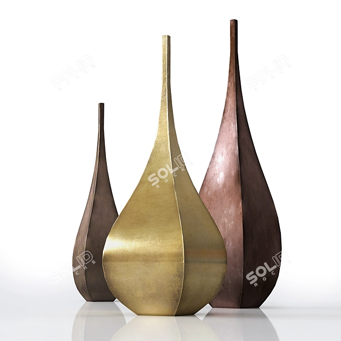 Handcrafted DeCastelli Vases: Shimla & Jaipur 3D model image 1