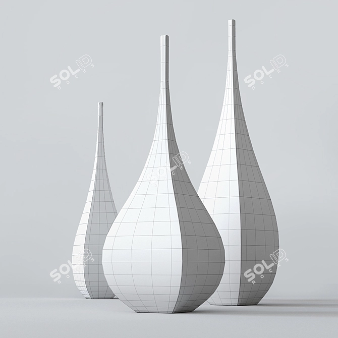Handcrafted DeCastelli Vases: Shimla & Jaipur 3D model image 2