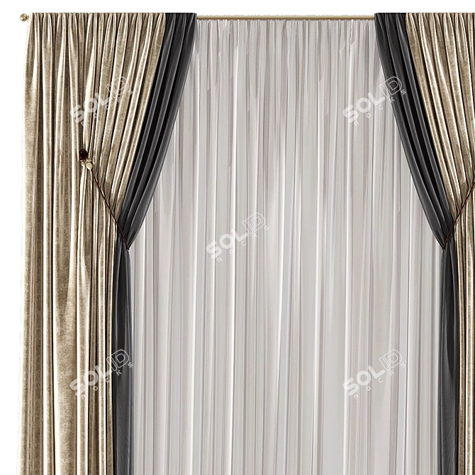 Elegant Drape Panel 3D model image 2