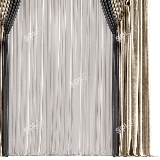 Elegant Drape Panel 3D model image 3