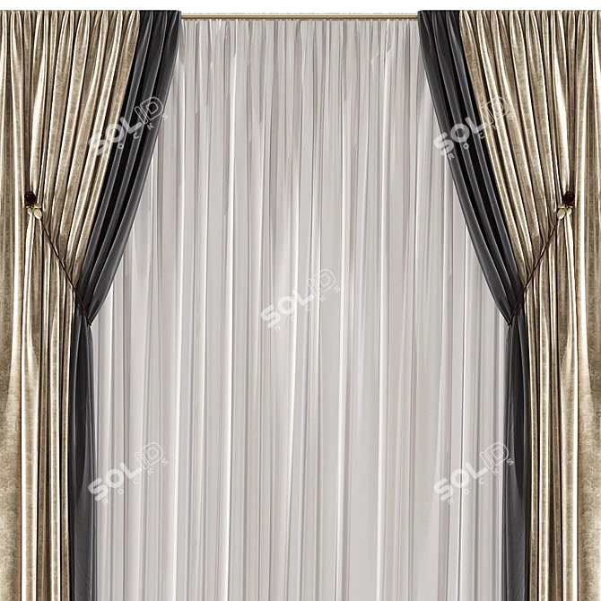 Elegant Drape Panel 3D model image 4