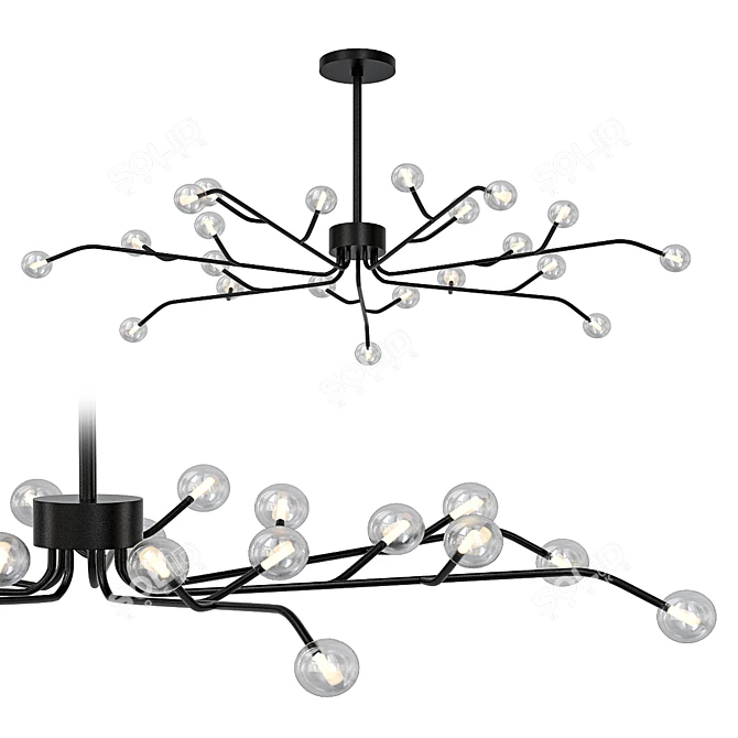 Elegant Wi-Fi Smart Chandelier 3D model image 1