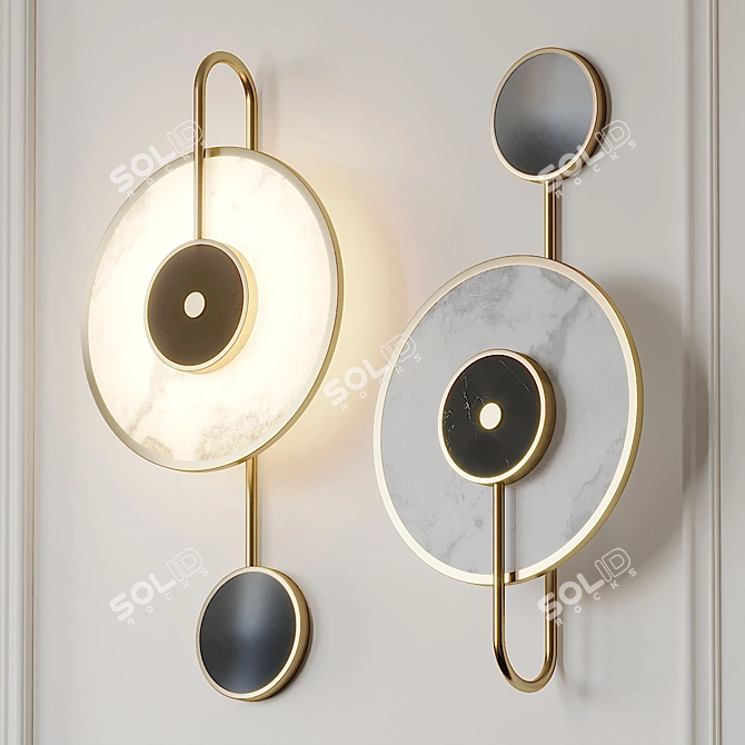 Luxury Marble LED Wall Lamp 3D model image 1