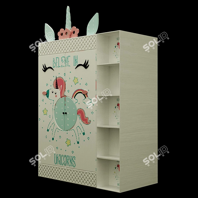 Compact Baby Wardrobe: Stylish & Space-Saving 3D model image 2