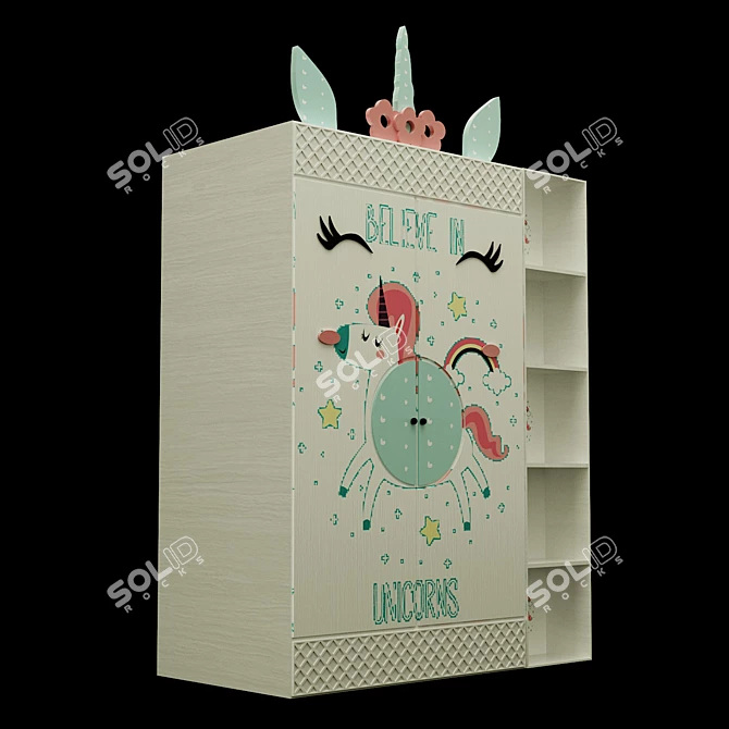 Compact Baby Wardrobe: Stylish & Space-Saving 3D model image 3