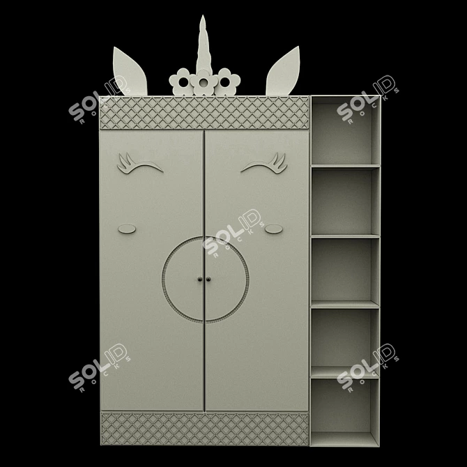 Compact Baby Wardrobe: Stylish & Space-Saving 3D model image 4