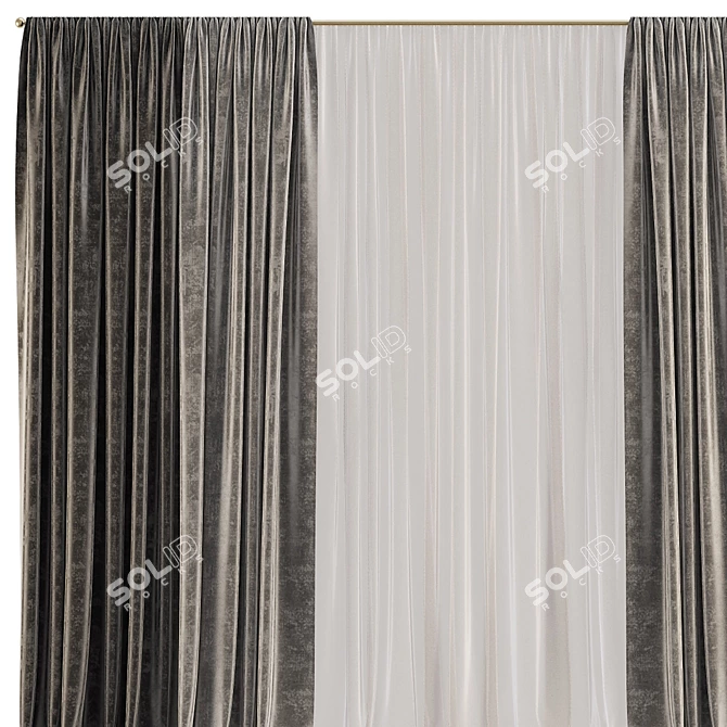 Elegant Revamped Curtain 3D model image 2