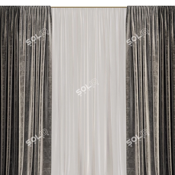 Elegant Revamped Curtain 3D model image 4