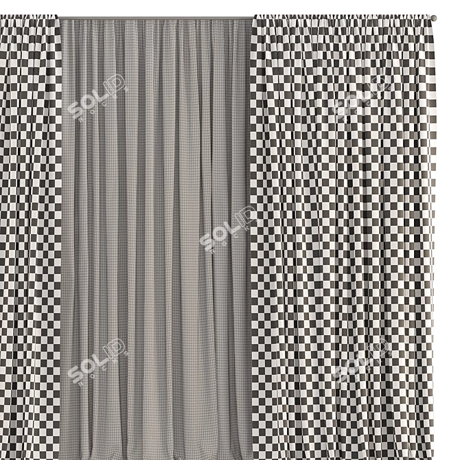 Elegant Revamped Curtain 3D model image 5