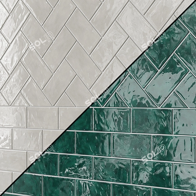 Tavella Subway Ceramic Tiles - 12 Colors 3D model image 1