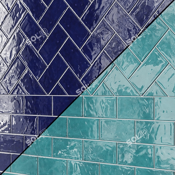 Tavella Subway Ceramic Tiles - 12 Colors 3D model image 2