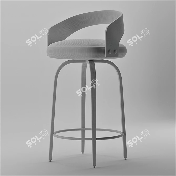 Ergonomic Metal Bar Stool 3D model image 5