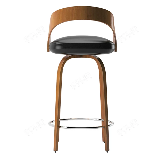 Ergonomic Metal Bar Stool 3D model image 7