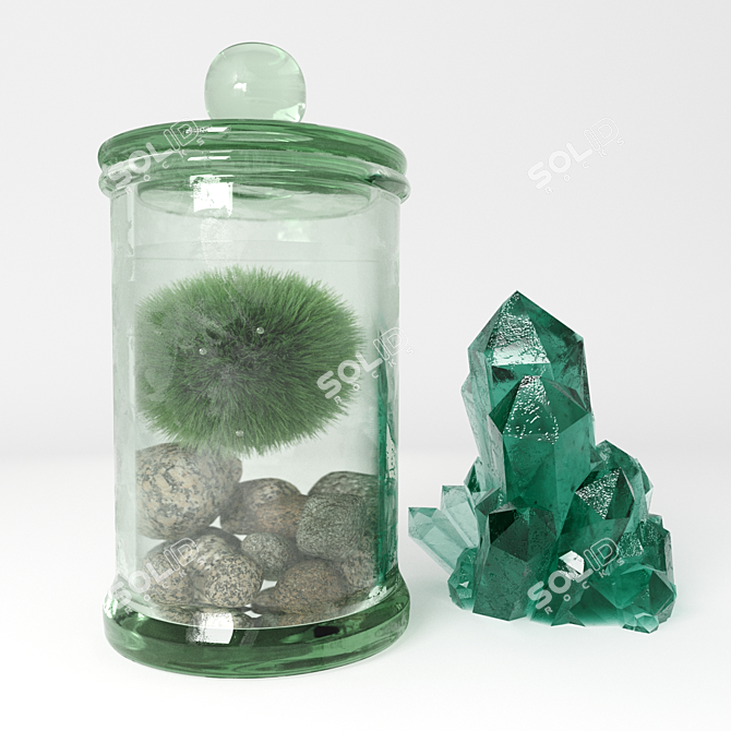 Marimo Crystal: Natural Beauty for Your Space 3D model image 1