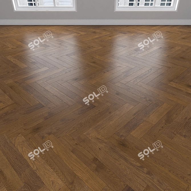  Oak Parquet: Herringbone, Linear, Chevron 3D model image 3