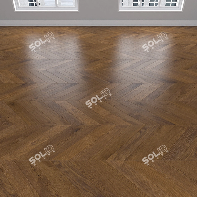  Oak Parquet: Herringbone, Linear, Chevron 3D model image 4