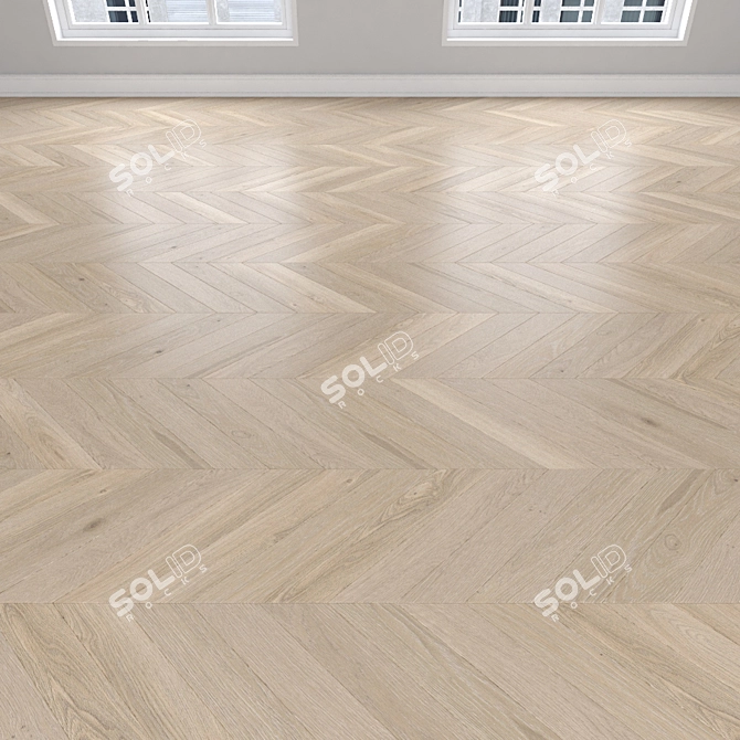 Light Oak Parquet: Herringbone, Linear & Chevron 3D model image 4