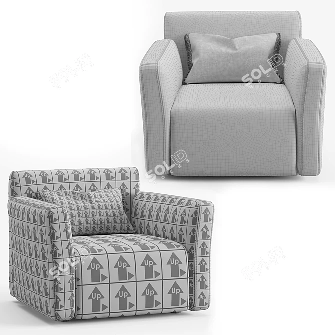  Cierre Imbottiti Flower Armchair: Italian Elegance and Comfort 3D model image 5