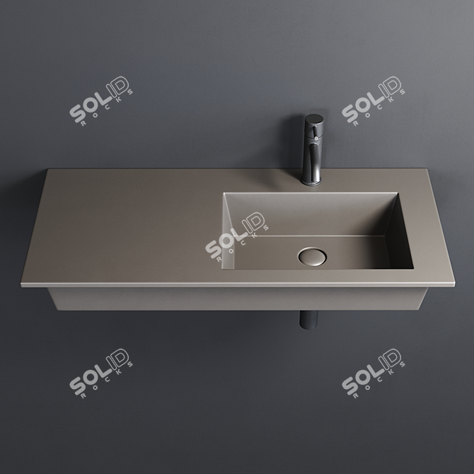 Era Wall-Hung Washbasin - Stylish Ceramic Design 3D model image 2