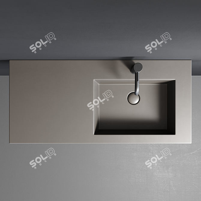 Era Wall-Hung Washbasin - Stylish Ceramic Design 3D model image 3