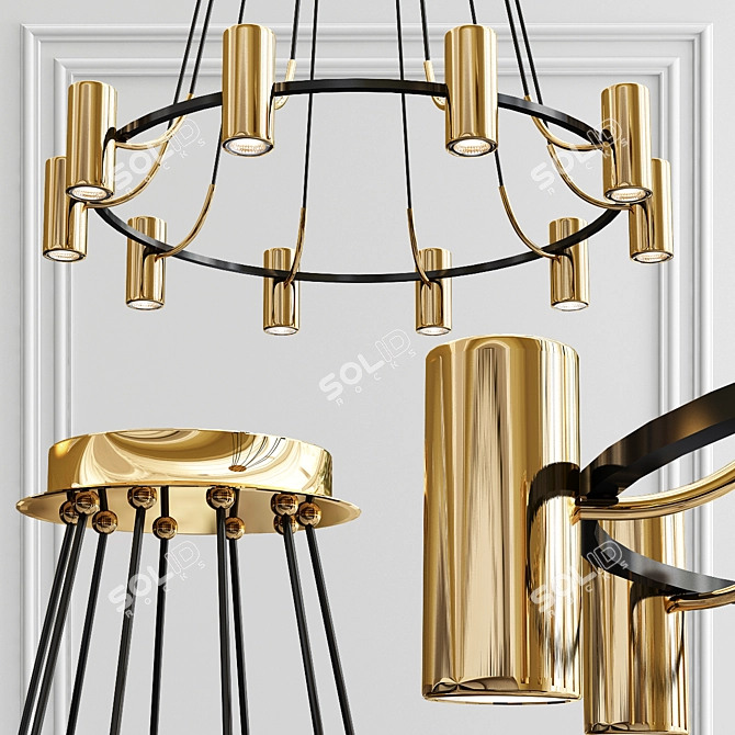 Elegant Ring Chandelier 3D model image 1