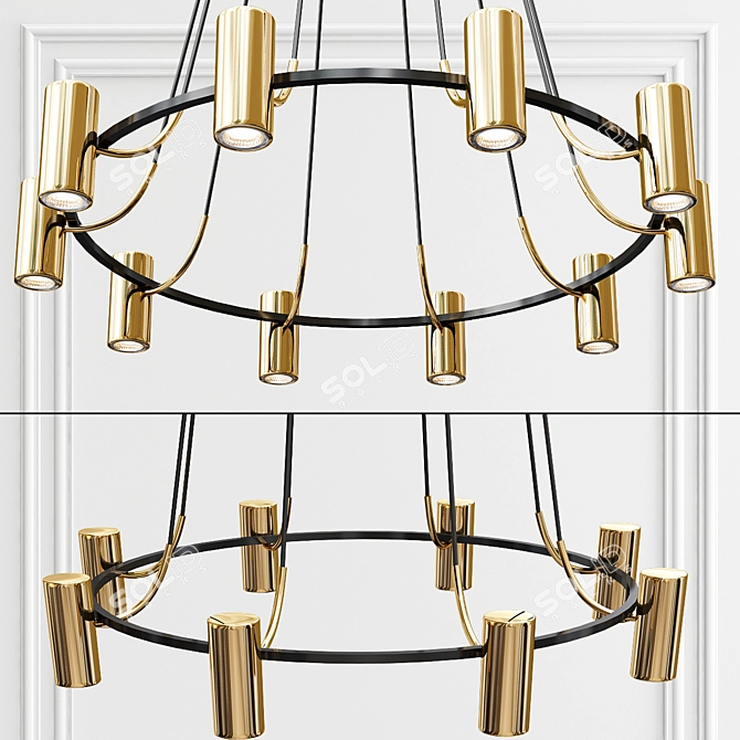 Elegant Ring Chandelier 3D model image 2